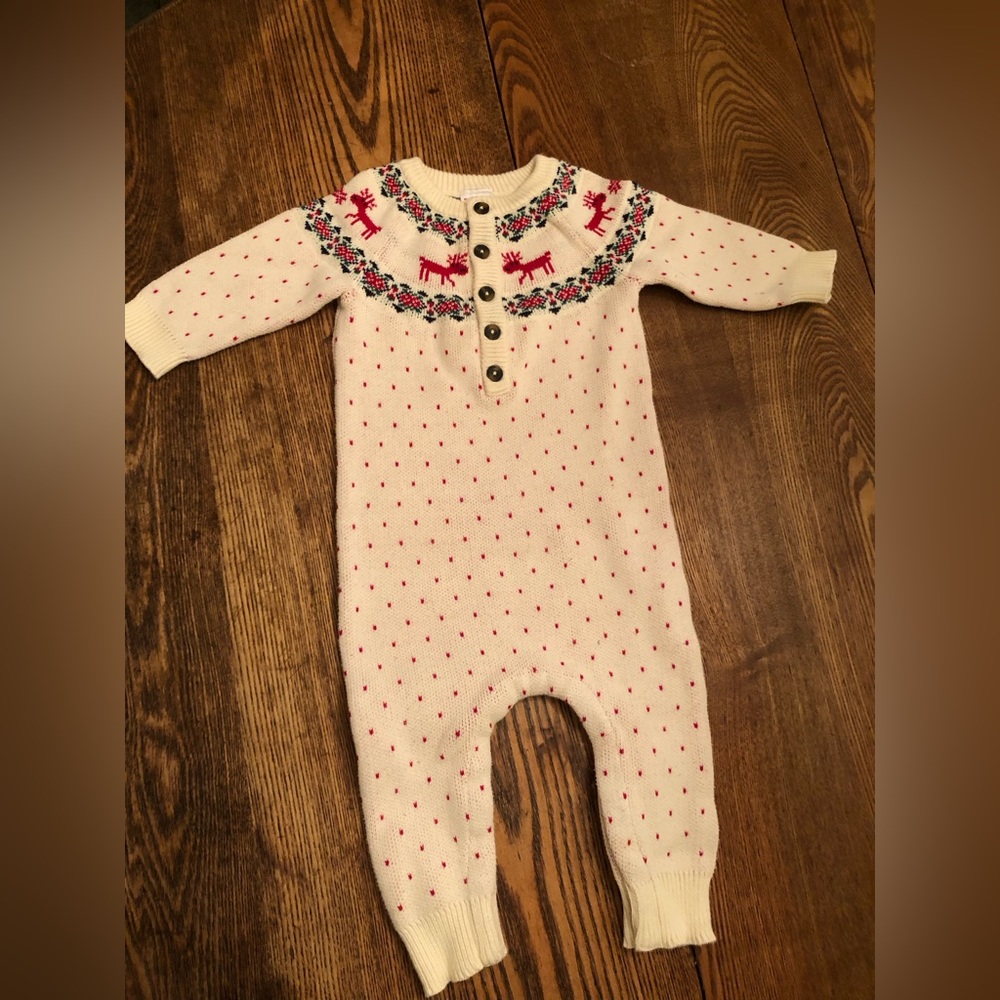 Hannah Andersson Holiday Sweater Romper